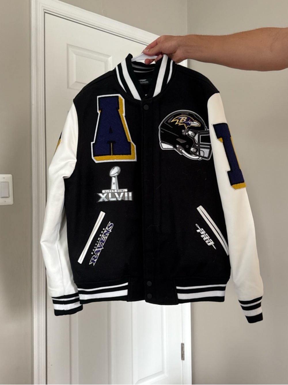 Baltimore Ravens Black & White Varsity Jacket